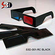 occhiali anaglifici 3d cartoncino S3D-001-RC BLACK rosso ciano anaglifi scenes stampa personalizzabile